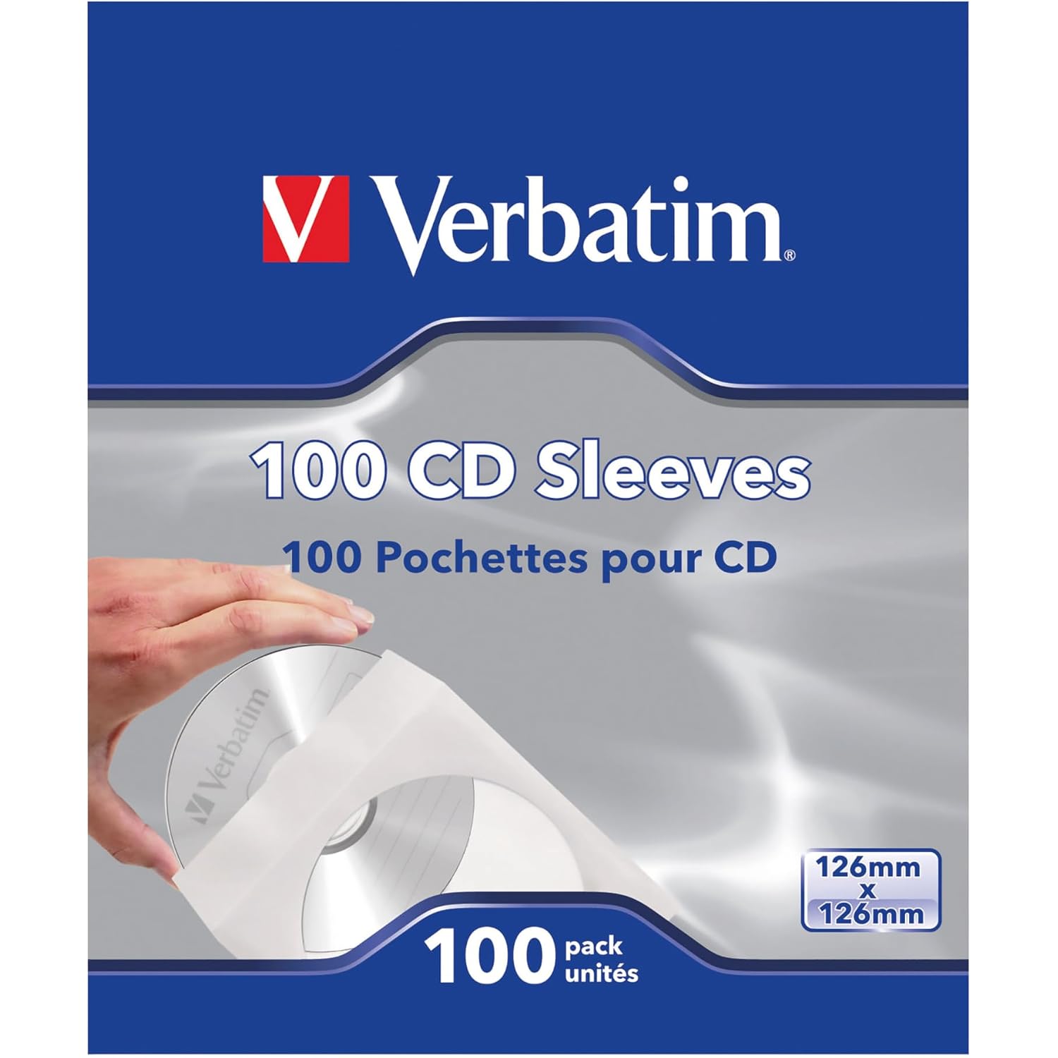 Verbatim Cd/Dvd Paper Sleeves-With Clear Window 100Pk