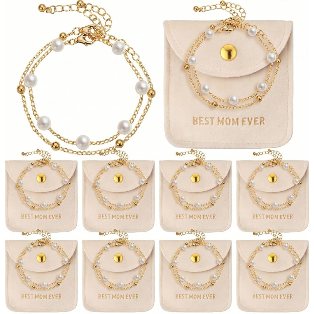 Tondiamo Mother's Day Church Gifts Mother's Day Bracelets gifts Bulk Jewelry Pouch Adjustable Bracelet for Thank You Mom Gift