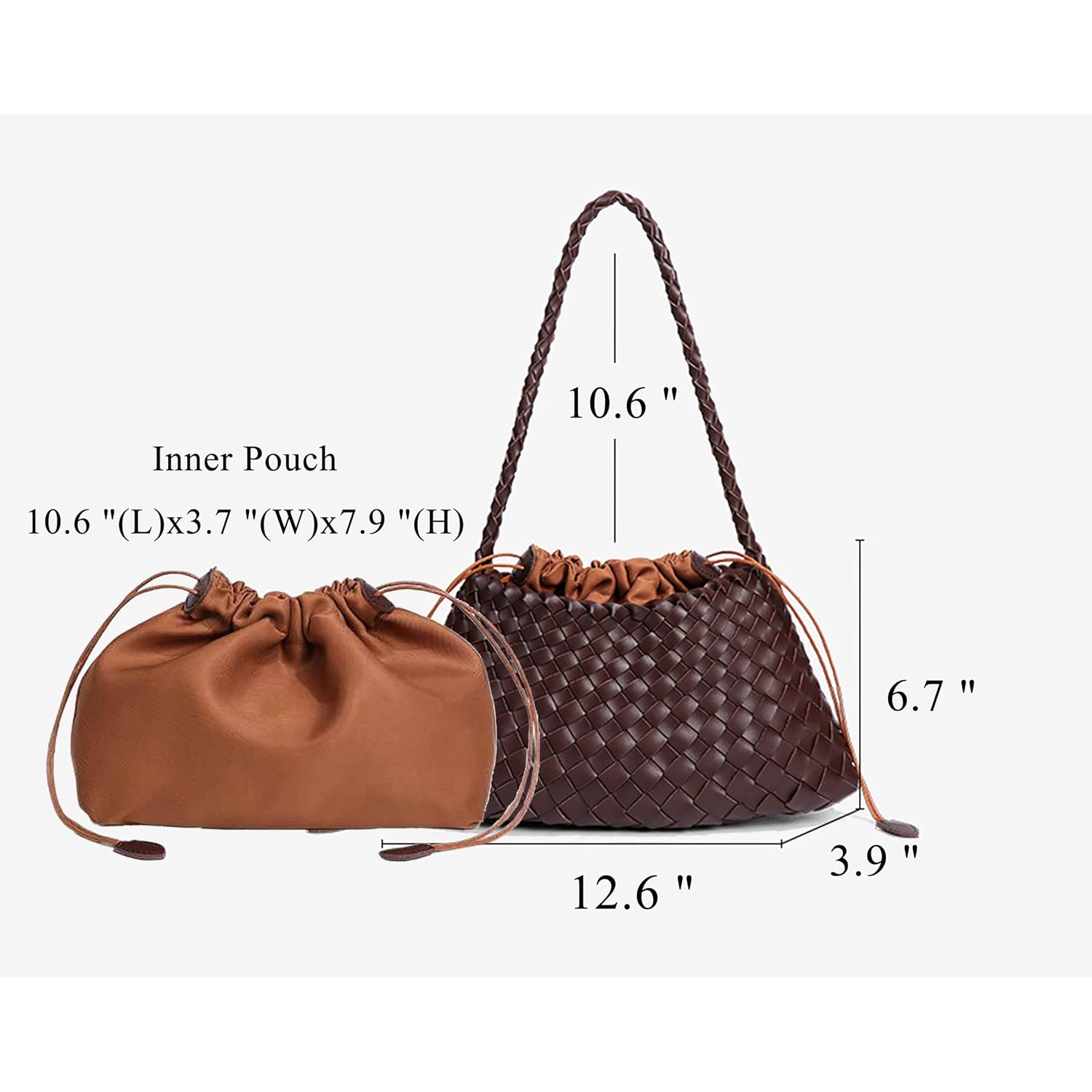 Woven Hobo Bags For Women Suede Woven Tote Bag Trendy Bucket Purse Underarm Shoulder Bag Vintage Tote Handbag Clutch Purses