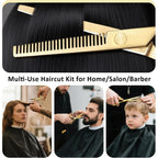 12 Pcs Professional Hair Cutting Scissors Set, Stainless Steel Haircut Shears With Thinning Scissors, Combs, Cape & Storage Case, Sharp & Durable For Men Women Kids, Home Salon Barber Use