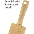 Farberware Classic Wood Rolling Pin, 18-Inch Hardwood Dough Roller For Baking Pizza, Pies, Pastry And Cookies, Ergonomic Handles, Kitchen Essential