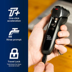rategist 3-in-1 Electric Razor for Men: IPX7 Waterproof Electric Shavers for Men - One Touch Acceleration, Professional Results at Home - 4D Floating Blades, Travel Grooming Kit
