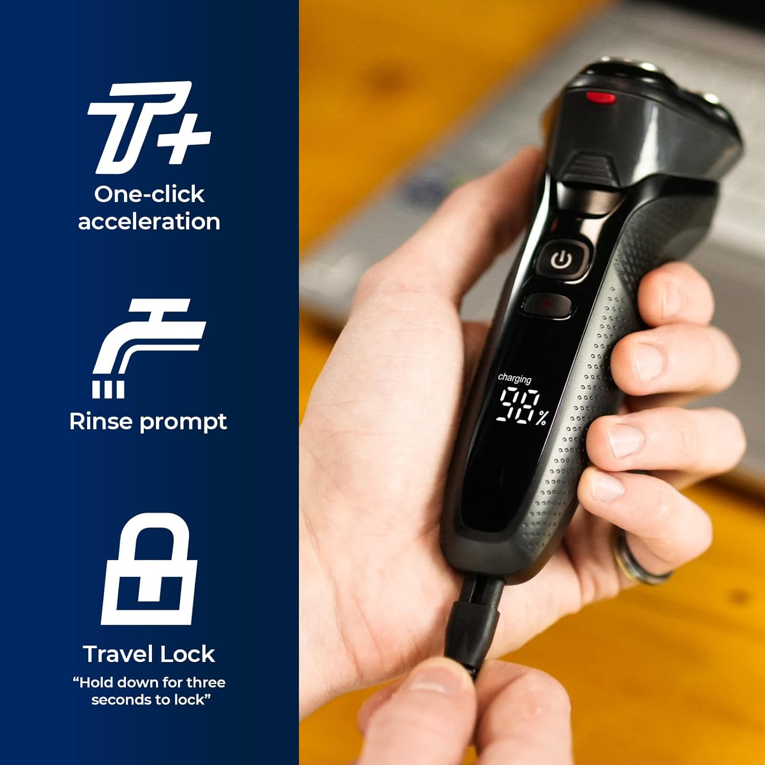 rategist 3-in-1 Electric Razor for Men: IPX7 Waterproof Electric Shavers for Men - One Touch Acceleration, Professional Results at Home - 4D Floating Blades, Travel Grooming Kit