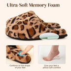 Snug Leaves Women'S Fuzzy Scuff Slippers Soft Comfy Memory Foam Non-Slip Indoor House Shoes