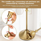 Candlestick Holders 4 Sets(12 Pcs), Brass Gold Candle Holders with Anti-Slip Pad, Metal Taper Candle Holder, Candle Holder for Wedding Fireplace Mantel Housewarming Gift