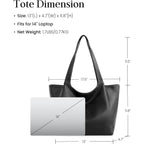Befen Soft Genuine Leather Tote Bag For Women, Slouchy Casual Zipper Work Tote Shoulder Bags Travel Purse With Cup Holder