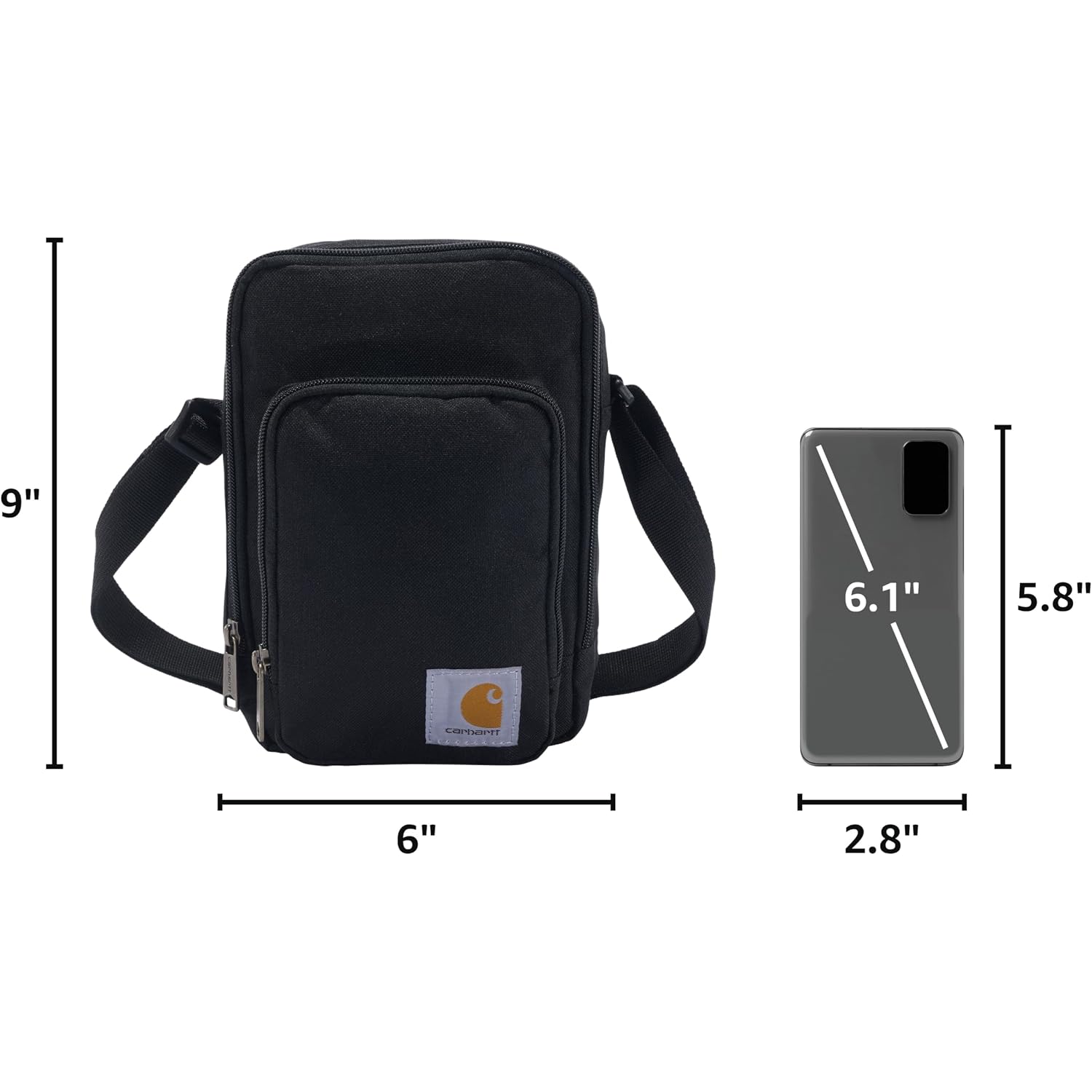 Carhartt Crossbody Zip Bag, Durable, Adjustable Crossbody Bag With Zipper Closure For Men And Women