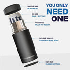 Frost Buddy Universal Can Cooler - Fits All - For Regular 12 & 16 oz or Slim-Size Bottles - Insulated Double-Walled Stainless Steel (MatteBlack)