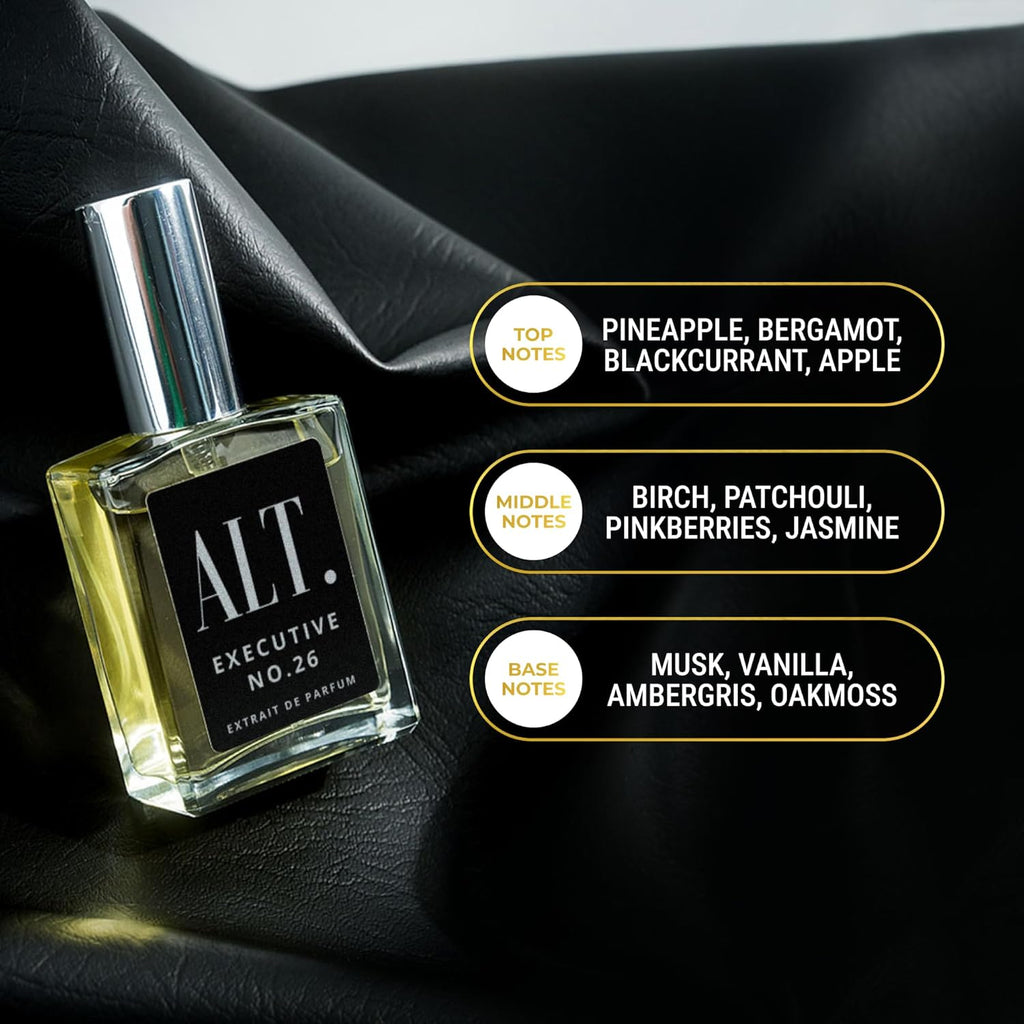 ALT. FRAGRANCES Executive No. 26 - Inspired by Creed Aventus for Men, Extrait de Parfum, Long Lasting Woody Fruity Perfume for Men with Bergamot, Pineapple & Oakmoss, 60ml