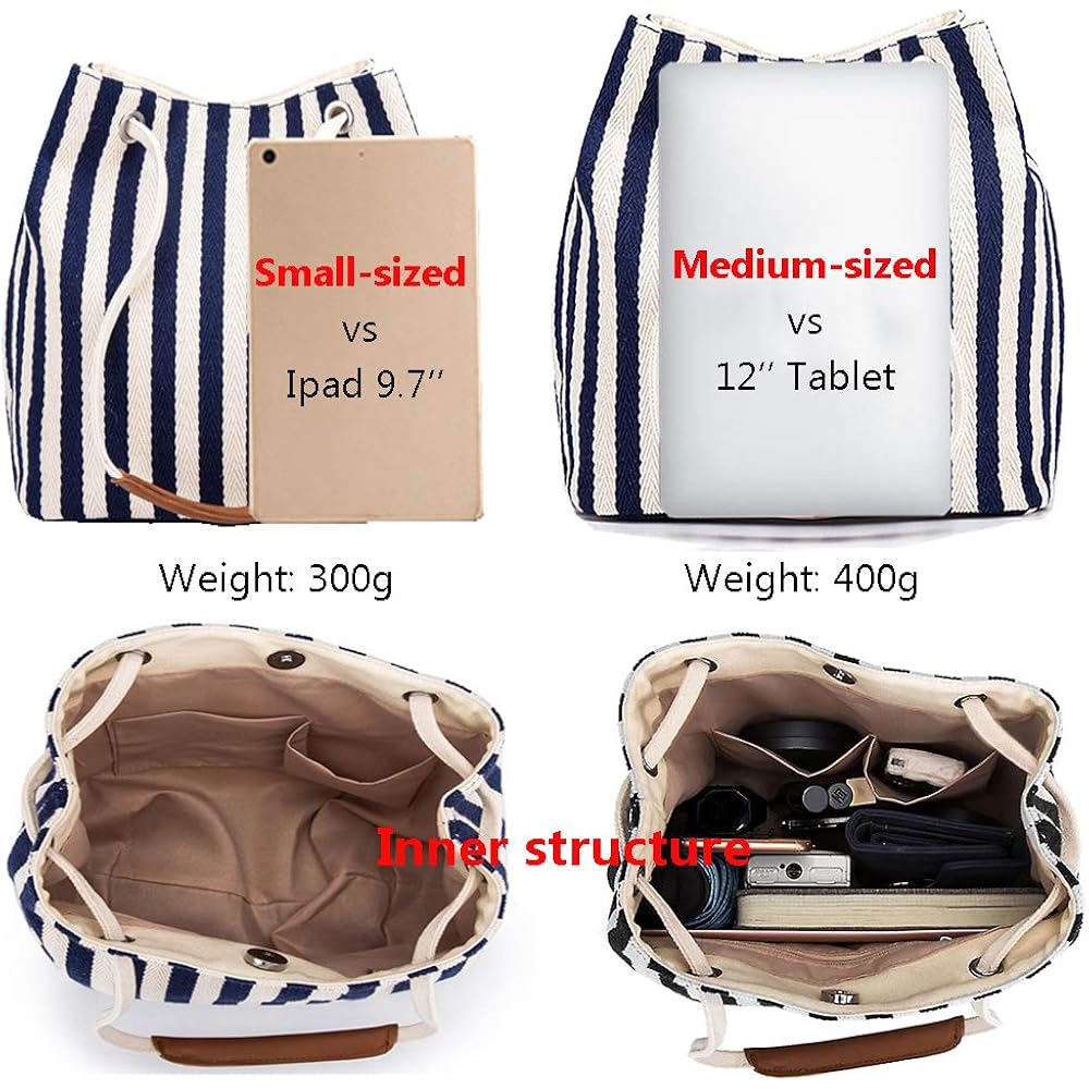 Women'S Canvas Tote Bags Small Medium Shoulder Bag Daily Working Handbag For Holiday Travel Pool