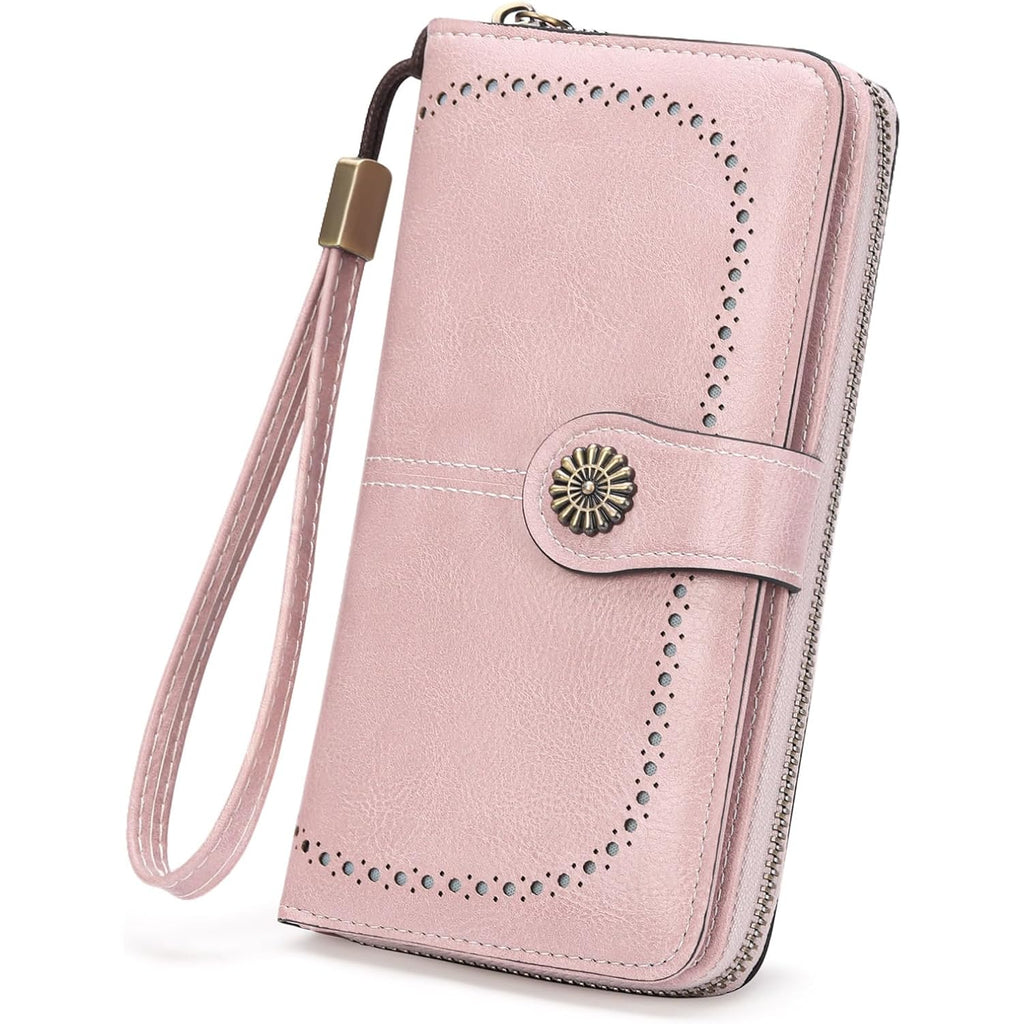 Wallets for Women Leather Credit Card Holder with RFID Blocking Holder Bifold Wristlet Clutch Wallet