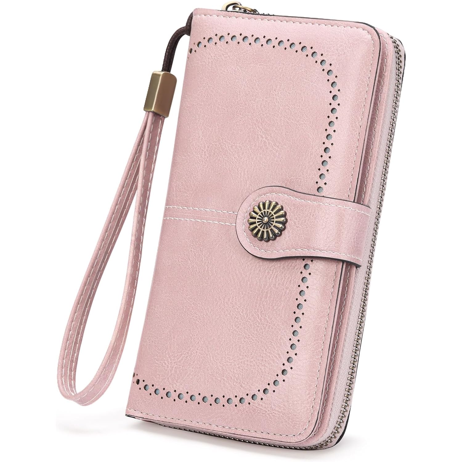 Wallets for Women Leather Credit Card Holder with RFID Blocking Holder Bifold Wristlet Clutch Wallet