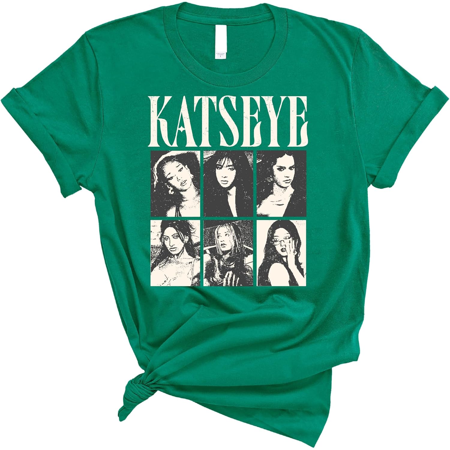 Katseye Vintage Style Photo Collage T Shirt Retro Pop Culture Casual Streetwear Tee