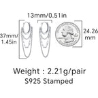 Reffeer Solid 925 Sterling Silver Chain Drop Earrings Hoop for Women Teens Hoop Earrings Tassel Chain Huggie Dangle Earrings