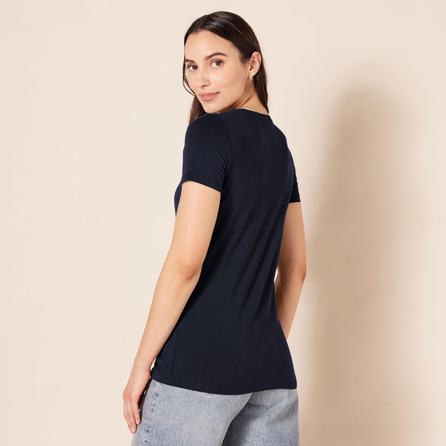 Women's Regular-Fit Short-Sleeve T-Shirt (Crewneck and V-Neck Options), Multipacks