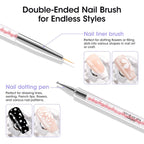 GELLEN White Pat Painting Gel, Gel Paint for Nails, French Nail Art, No Wipe Drawing Striping Liner Painted Aura Ombres Gradient Nails, Soak Off Nail Art with Dotting Pen for DIY Salon Manicure