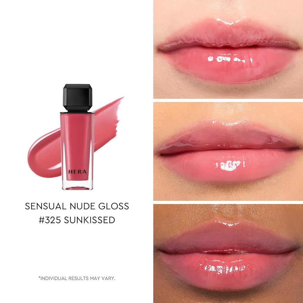 Hera Felix Picked Sensual Nude Lip Gloss #325 Sunkissed | Volumizing Sheer & Glossy Finish, Non-Sticky, Moisturizing And Hydrating, Korean Makeup, 0.17 Oz. (5G)