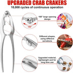 2026 Upgraded 8PCS Seafood Tool Set, Includes 2 Crab Leg Crackers, 2 Stainless Steel Crab Forks, 2 Lobster Shellers, 1 Crab Scissors and 1 Storage Box, Nut Crackers for Crab Legs (8 Pcs)