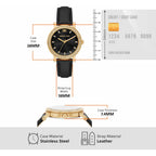 Michael Kors Corey Three-Hand Black Leather Watch