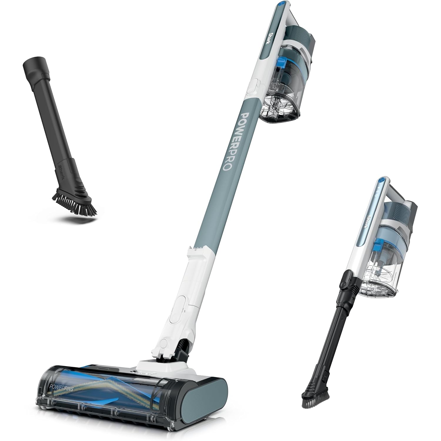 Shark Powerpro Plus Cordless Stick Vacuum, Lightweight, Rechargeable, Floordetect Technology, Hepa Filter, Up To 50-Minute Runtime, Powerful Pet Hair Pickup, Carpets & Hard Floors, Pure Water, Iz377H