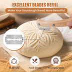 CUNSENR Bread Lame Blades Refill – Stainless Steel Scoring Blades for Perfect Bread Art, Suitable for Slicing and Scoring Sourdough, Baguettes, and More (20 Blades)