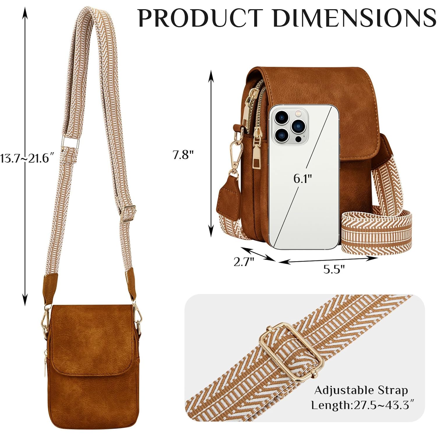 Fashion Small Crossbody Bags for Women Trendy Designer Cell Phone Purses Wallets with Card Holder Anti Theft Travel
