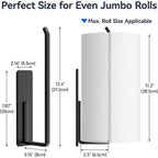 Heavy-Duty Magnetic Paper Towel Holder Fits Jumbo Rolls, Black, Suitable For Kitchens, Rvs, Washing Machines, Bbq Carts