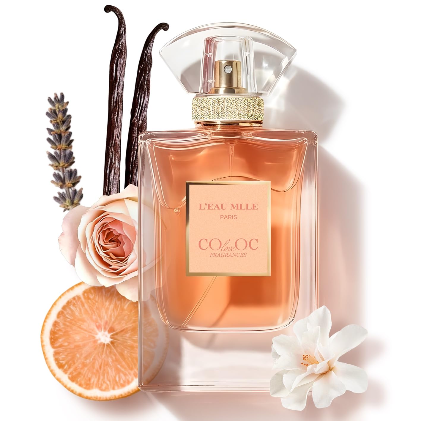 L'Eau Mlle Paris Eau De Parfum - Inspired By C. Coco Mademoiselle, Fresh & Floral Oriental Notes Of Citrusy, Rose Essence, Warm Vanilla & Earthy Patchouli, Long Lasting Women‘S Perfume,Precious Gift