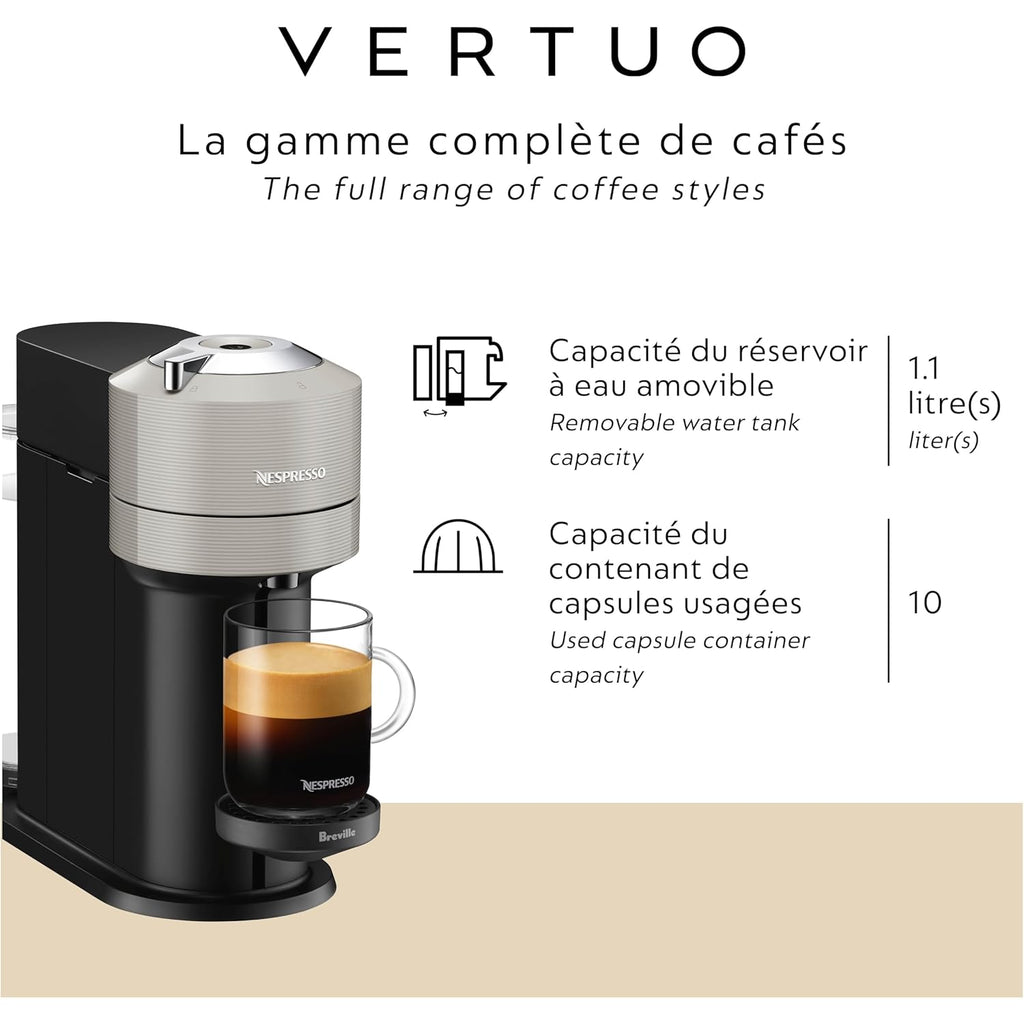 Nespresso Vertuo Next Coffee and Espresso Maker by Breville, with Aeroccino Milk Frother