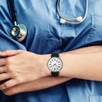 GOLDEN HOUR Waterproof Nurse Watch for Medical Professionals, Students Women Men - Military Time Luminouse Easy Read Dial, 24 Hour with Second Hand, Colorful Silicone Band