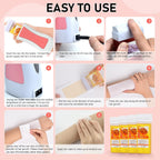Roll On Wax, Honey Hair Removal Wax Cartridge, Depilatory Wax Roller Refill, 4 Pack - 100% Natural Material, Dermatologically Tested, Easy & Safe to Use, For Body Waxing, Leg and Arms