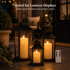 Angelloong Flickering Flameless Candles With Remote, Fake Candles Set Of 3 | Realistic Battery Operated Candles, Led Candle For Fall Room Home Wedding Decor Centerpieces Table Party Christmas Decoration