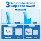 Borje Face Towels Xl, Disposable Face Towel 10" X 12", 100 Count (2 Packs Of 50), 100% Usda Biobased Facial Towelettes, Ultra Soft & Hygienic Makeup Remover Dry Wipes For Women Cleansing