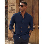 Pj Paul Jones Men'S Oxford Button Down Shirt Long Sleeve Regular Fit Business Casual Dress Shirts With Chest Pocket