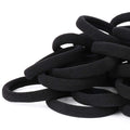 50Pcs Black Hair Ties For Women, Cotton Seamless Hair Bands, Elastic Ponytail Holders, No Damage For Thick Hair, 2 Inch In Diameter, By Qarwayoc