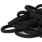 50Pcs Black Hair Ties For Women, Cotton Seamless Hair Bands, Elastic Ponytail Holders, No Damage For Thick Hair, 2 Inch In Diameter, By Qarwayoc