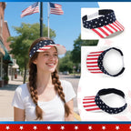 4th of July Sun Visor Hats for Women - Lightweight Structured Quick Dry Adjustable Sports Sun Hat for Running Golf Tennis