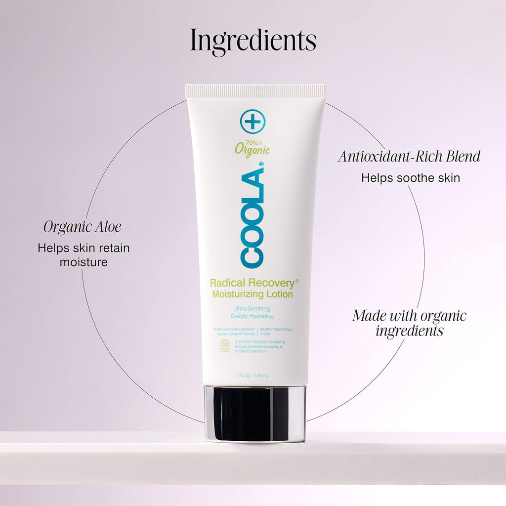 Coola Organic Radical Recovery After Sun Body Lotion, Includes Aloe Vera, Agave And Lavender Oil For Sunburn Relief, 5 Fl Oz