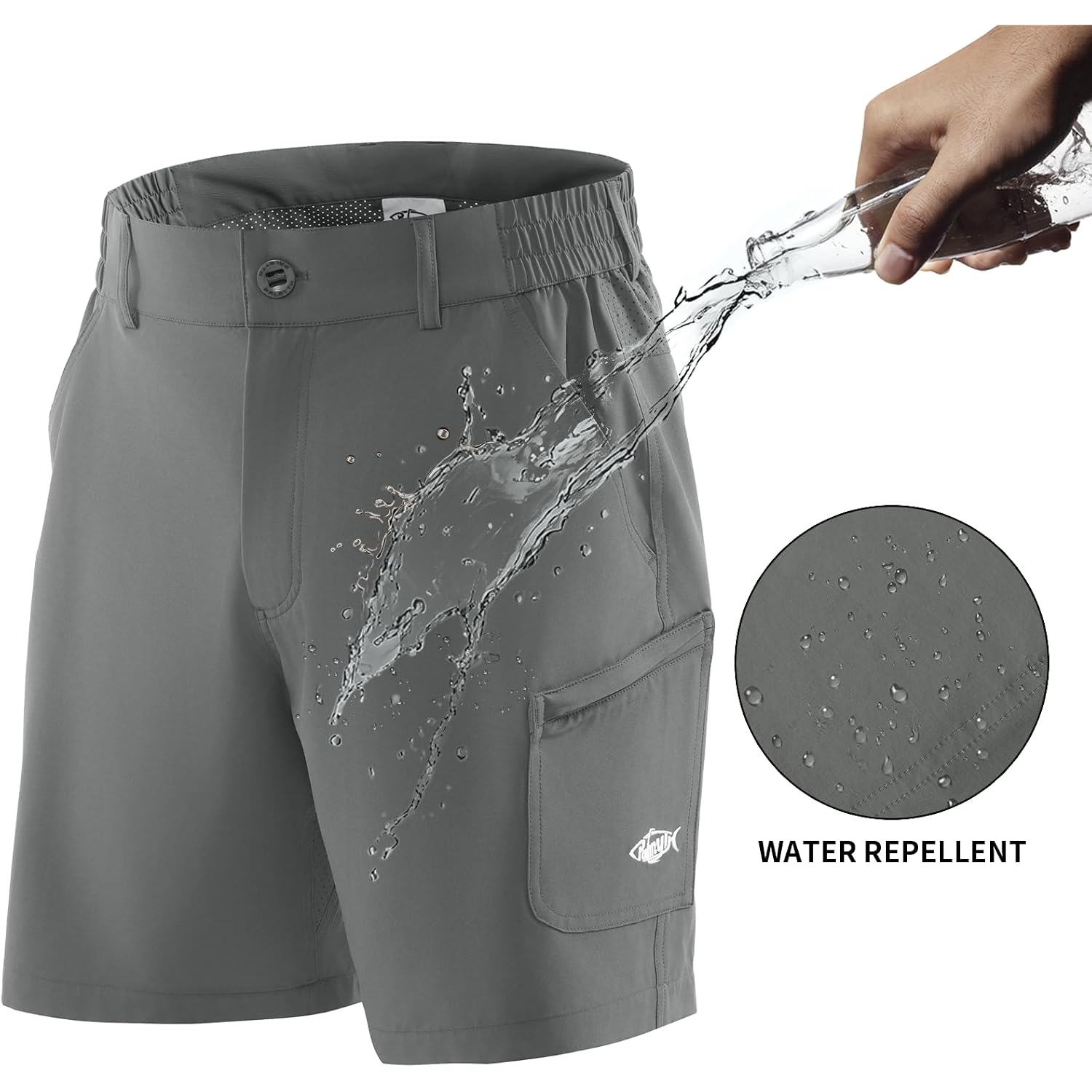 Palmyth Men’S Fishing Shorts 7" Inseam With 5 Pocket Breathable Cargo Shorts Water-Resistant Lightweight Quick Dry