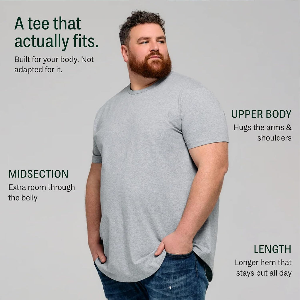 Strongsize Big And Tall T-Shirts For Men – Stretch Cotton Crewneck Xl-8Xl | Available In Regular And Longer Length