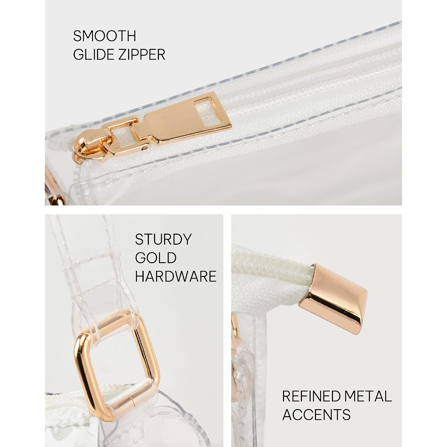Bs-Vog Clear Purses For Women, Clear Shoulder Bag For Stadium Events, Small Stadium Hobo Handbag For Concert Outfits | Clear Purse