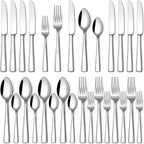 Stapava 20 Piece Silverware Set, Food-Grade Stainless Steel Flatware Sets for 4 Mirror Polished Cutlery Utensil Sets Include Dinner Knives Spoons and Forks Set Dishwasher Safe for Home Restaurant