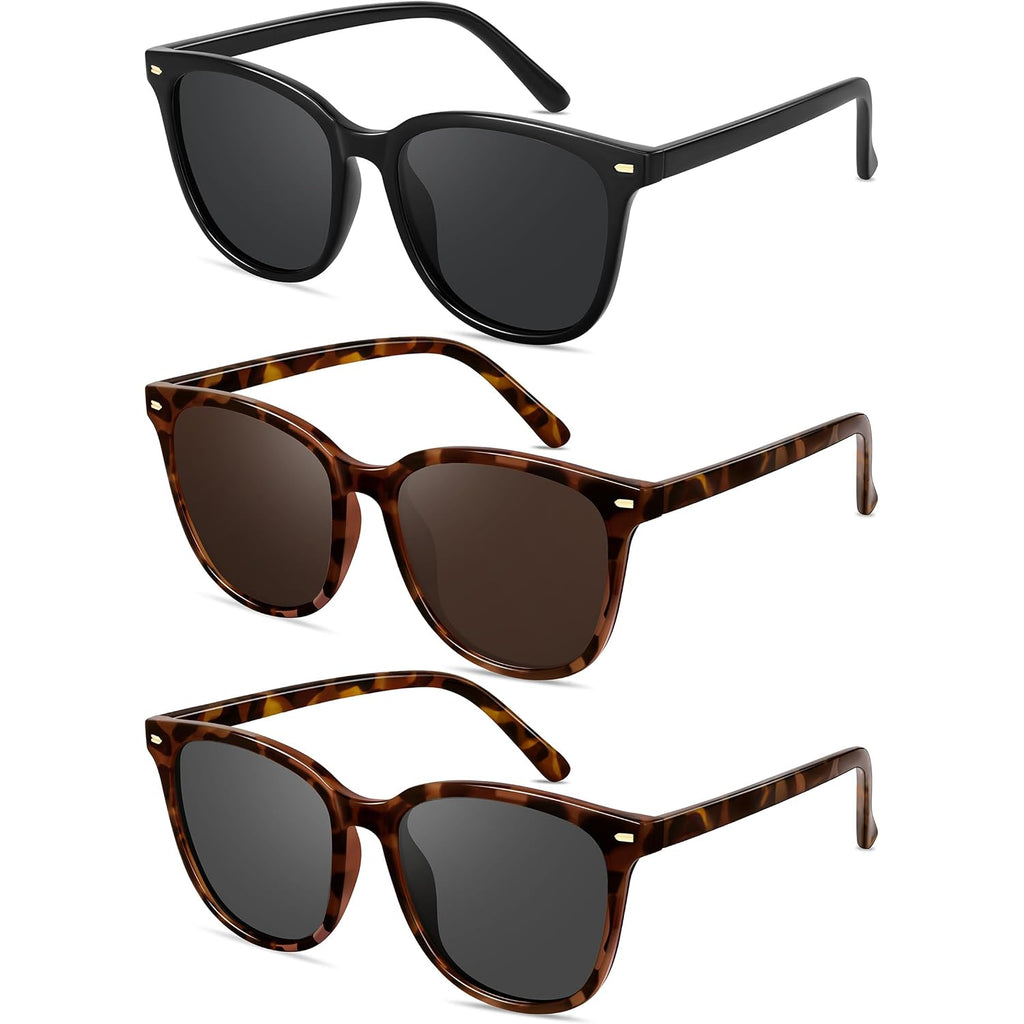 Retro Polarized Sunglasses For Women Men Big Frame Vintage Style Trendy Shade Uv400 Protection Lens Sun Glasses