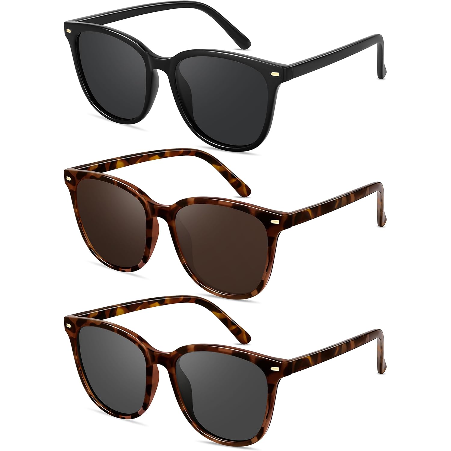 Retro Polarized Sunglasses For Women Men Big Frame Vintage Style Trendy Shade Uv400 Protection Lens Sun Glasses