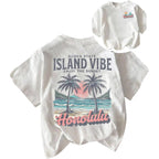 SOLY HUX Women's Hawaiian Beach T Shirts Tropical Graphic Tess Short Sleeve Tops Vacation Clothes White Graphic