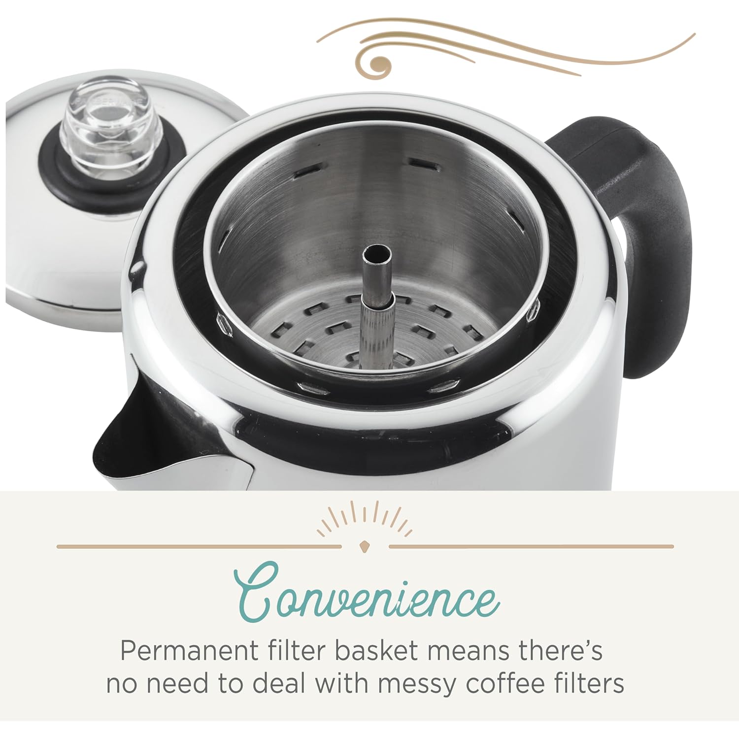 Farberware Classic Yosemite Stainless Steel Coffee Percolator - 8 Cup, Silver