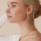 PAVOI 14K Gold Plated 925 Sterling Silver Posts Oval Chunky Hoop Earrings for Women - Trendy Statement Thick Gold Hoops - Lightweight Dangle Earrings