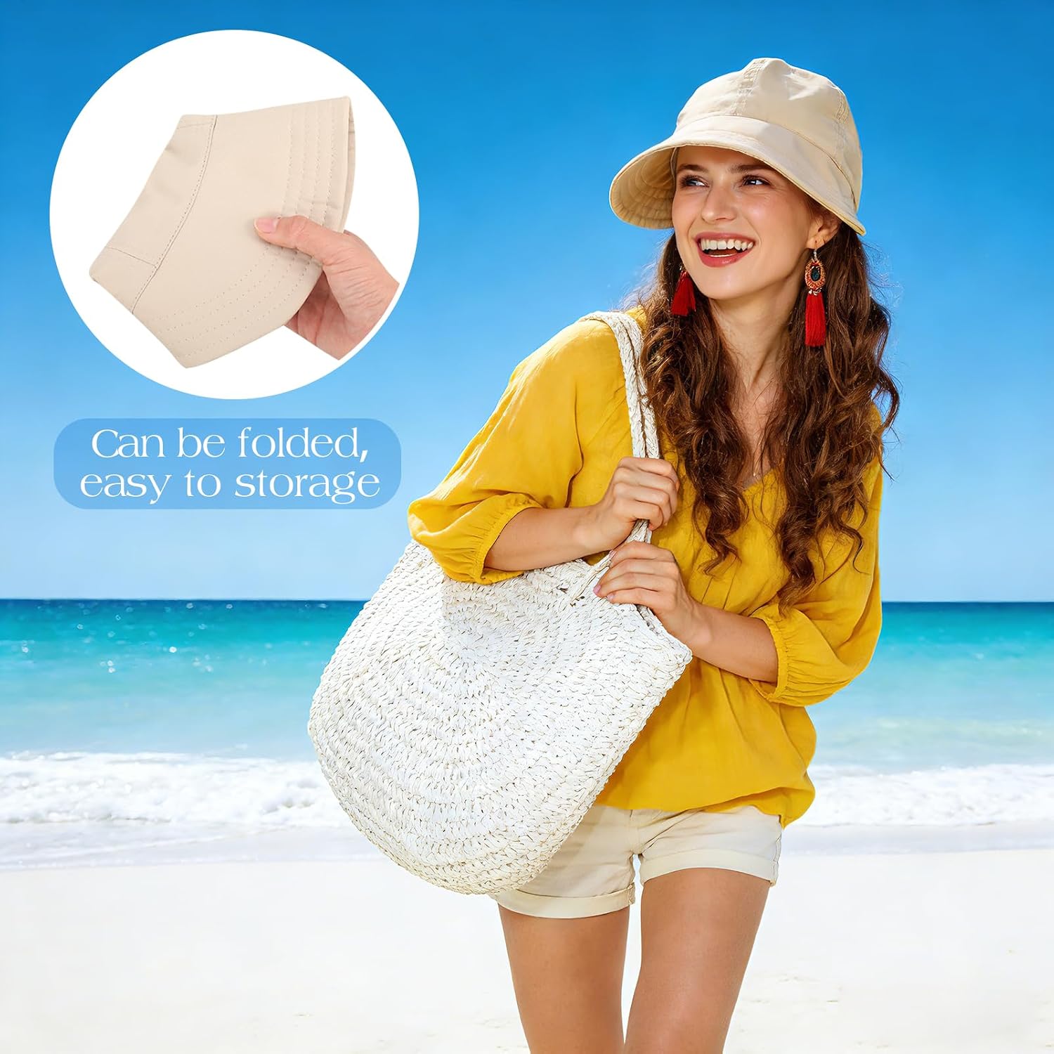 4PCS UPF 50+Womens Sun Hat UV Protection Wide Brim Hat Adjustable Ponytail Breathable for Hiking Fishing Running Golf Sports Multi