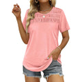 Women's Summer Tops 2026 Trendy Short Sleeve Shirts Smocked Crewneck Tee