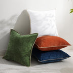 Decoruhome Fall Chenille Soft Cozy Throw Pillow Covers 12X20 Set Of 2, Modern Farmhouse Boho Velvet Decorative Pillow Cases With Stitched Edge For Couch Sofa Bed Home Decor, Forest Green